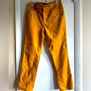 Talbots 12p stretch straight leg corduroy pants in mustard gold